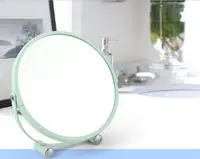 在飛比找樂天市場購物網優惠-化妝鏡圓柱底座鏡子馬卡龍色單面放大臺鏡浴室化妝鏡臥室