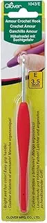Clover Amour Crochet Hook, 3.5 mm Size, Red, 1043/E