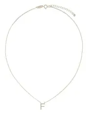 [Mocha] Elly Lou Timeless Initial Necklace F in Silver