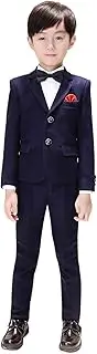 [Kromoc] Boys' Wedding Daily Prom Dinner Suit Notch Lapel Three Pieces Tuxedos Jacket Trousers Waistcoat