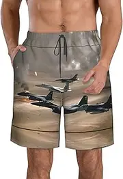 [EdWal] Deer Head Printing Print Beach Shorts,Menâ€™s Swim Trunks Quick Dry Swim Shorts Board Shorts with Triangle Mesh Lining