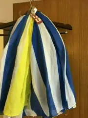 NWT Merona Blue Lemon Rugby Stripe Scarf Women 100%Cotton Drape Knot Slipthrough
