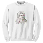 Sir Isaac Newton Portrait Science White Sweat Sweater Jumper Mens Sweatshirt