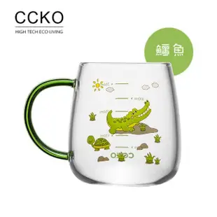 【CCKO】Q萌動物園 可愛動物玻璃杯 350ml 刻度玻璃杯(玻璃馬克杯)