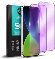 [2 Pack] ZUSLAB Anti-Blue Light Screen Protector for iPhone 16e / iPhone 14 / iPhone 13 Pro/iPhone 13 Eye Protection Tempered Glass Film with Installation Alignment Frame