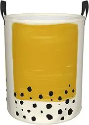 Mustard Yellow and Black print Laundry Basket,Collapsible Storage Basket,Household Storage for Clothes, Linens, Sheets, Toys