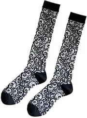 [Generic] Womens Lace Knee High Socks Knee Highs Sexy Sheer Trouser Socks Mesh Fishnet Stockings