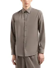 Emporio Armani Super Fine Tropical Wool Regular Fit Button Down Shirt