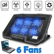 Laptop Cooling Pad with 6 Fan Notebook Cooler Stand Dual USB for 12"-16" Laptop
