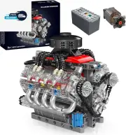 Mould King 10171 Technik V8 Engine Model Kit - 487 PCS to Build Your Own Mini En