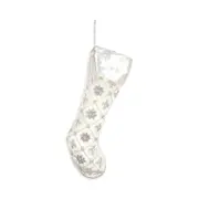 Sudha Pennathur Snowflakes & Stars Embroidered Stocking