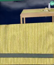 Room Essentials Green White Gray Dot Stripe Ribbon Mod Table Runner 14 x 72" NEW
