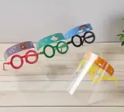 5 pk Reusable Kids Face Shield Goggle Shield Wearing Glasses Face Mask