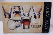 CIRCLEWARE AUSTRIA 6 PIECE SHOT GLASS SET 2 oz. NIB MADE IN ITALY