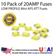Premium 10 Pack 20 AMP Automotive APS ATT Low Profile Mini Blade Fuses 20A