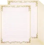 200 Sheets Vintage Lined Stationery Paper Letter Writing Paper with Lines Ruled Stationary Paper Fancy Lined Paper Antique Retro Lined Sheets for Writing Poems Lyrics Notes, 8.3 x 11 Inch