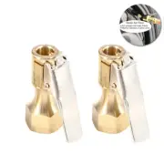 2PCS tire air chuck brass air for tires Heavy Duty Open Lock On