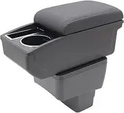 YJYWZH Car Armrest Box for Mazda CX-3 2015-2018 Auto Accessories Center Console Leather Arm Rest Double-Layer Storage Space with Cup Holder (Black with Black Thread)