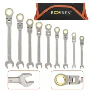 9-Piece Ratcheting Wrench Set, Flex-Head Ratchet Combination Wrench Sets with...