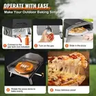 Portable Gas Pizza Oven 406mm Stainless Steel Grill with Rotating Stone and