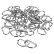 100pcs D Ring 1" (25mm) Metal Electroplate D-Shape Buckle Clips, Silver