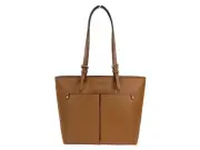 Michael Kors Jet Set Medium Luggage Vegan Leather Double Pocket Tote Bag