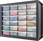 Screw Organizer,Hardware Storage Organizer,24 Drawer Parts Cabinet,Plastic Drawe