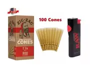 zig zag unbleached 1 1/4 size pre rolled cone +RAW PHOENIX ULTIMATE LIGHTER