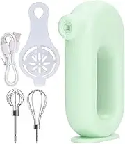 ELECTRIC HAND MIXER PORTABLE USB CHARGING 4 LEVEL ADJUSTMENT HANDHELD EGG BEATER MILK FROTHER KITCHEN FOOD PREPARATION (Grön)
