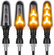 Kinstecks 4PCS Motorcycle Indicators Flowing Turning Indicators Turn Signal Lights 12V for Motorcycle Motorbike Scooter Quad Cruiser Harley Kawasaki Yamaha Suzuki Off Road
