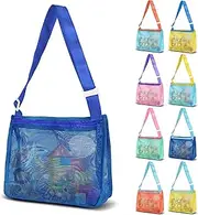 [VOROLO] Mesh Beach Bag for Holding Toys,Sand Towels Tote for Kids Seashell Collecting,Swimming Accessories for Boys and Girls