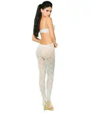 LACE BODYSTOCKING OPEN CROTCH SATIN BOW DETAIL MINT GREEN O/S