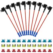 10 Pack 12V Car Add-A-Circuit Fuse Tap Adapter APS Mini Low Profile Blade Holder