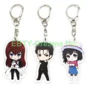 Set of 3 Steins Gate Anime Acrylic Keychain Rintarou Okabe Kurisu Makise Mayuri