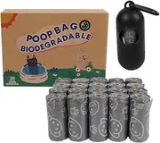Fluffy Co. Unscented Dog Poop Bags with Dispenser, Eco-Friendly, Biodegradable, Leak-Proof Tie-Handles, 20 Rolls, 15 Bags Per Roll, Each Bag Measures 4.7 x 13 Inches