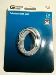 (50 Pack) NEW 7ft Phone Line Cord Cable 6P4C RJ11 DSL Modem Fax Phone White