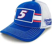 Checkered Flag Sports Kyle Larson 2025 Striped #5 Snapback Mesh Hat Blue/White, Blue and White, One Size