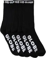 [Globe] Men's Large Blackout Sock 5 Pack Cotton Nylon Elastane Black