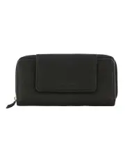[PIERRE CARDIN] Leather Bi-Fold Tab Wallet in Black