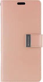 Goospery Rich Diary Case for iPhone 13 Pro Max - rose gold