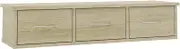 vidaXL Wall-Mounted Drawer Shelf Living Room Wall Storage Cabinet Display Rack Hanging Shelving Home Organiser Sonoma Oak Engineered Wood