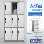 9 Doors Steel Metal Storage Cabinet Home Office Locker Filing Cupboard Cabinet