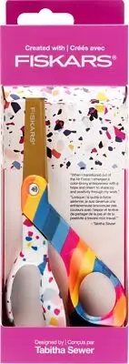 Fiskars Premium Scissors 8 inch, Titanium Blades, Adventure Handles