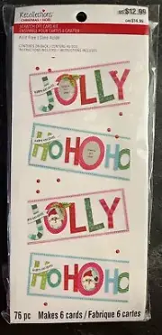 Recollections Christmas Scratch Off CARD KIT "JOLLY" - HO HO HO - Makes 6, 76 Pc