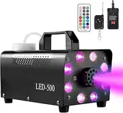 Fog Machine with 8 LED Lights,Smoke Machine with 13 Colorful LED Lights Effect,500W and 2000CFM Fog with Remote Control,Indoor, Perfect for Halloween, Party,Weddingand Stage Effect
