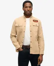 Patched Canvas Overshirt | Shaker Beige