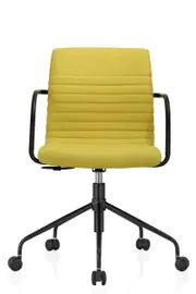 Akiko Mid Back Cashmere Desk Chair Colour Mustard