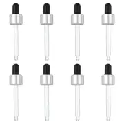 8 Pcs Aluminum Glass Dropper Closure Top for 30ml(1oz) Bottle, Silver Tone