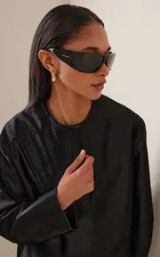 [Saint Laurent] Shield-Frame Acetate Sunglasses
