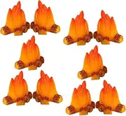 Toyvian 12pcs Miniature Fake Bonfire Model for Micro Landscape Decoration Realistic Tiny Fire Props for Camping Party Favors and Dollhouse Scenes